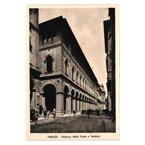 Vintage Firenze Palazzo Delle Poste E Telefoni Postcard Florence Italy 1940s